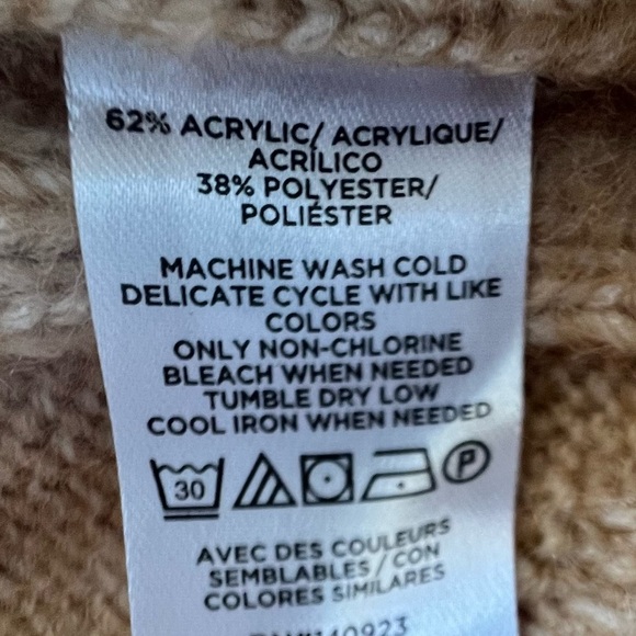 Loft Cable Cardigan Slim Fit                      *Size L* Tan - Picture 4 of 4